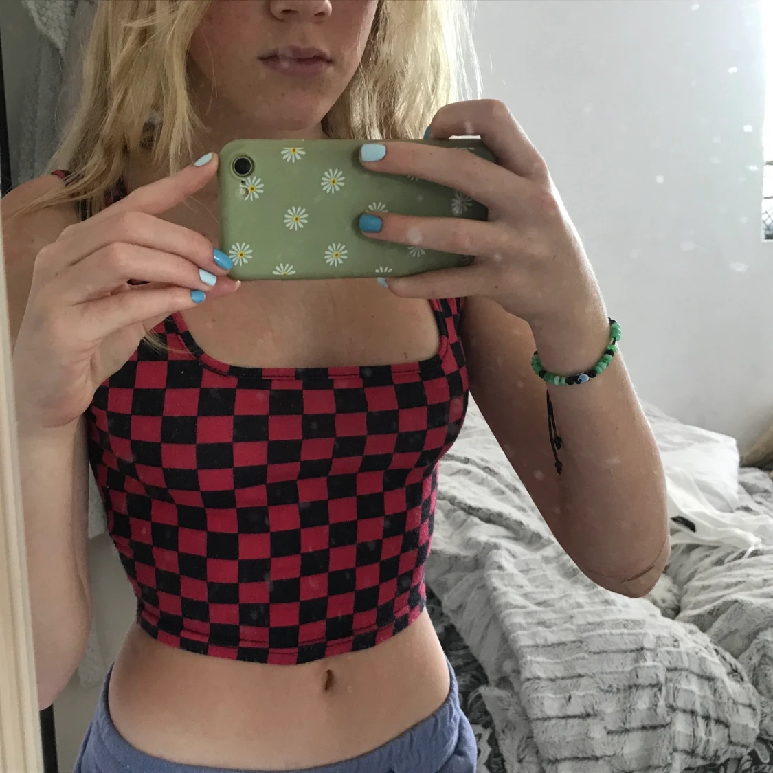 Söt rutig topp storlek: XS