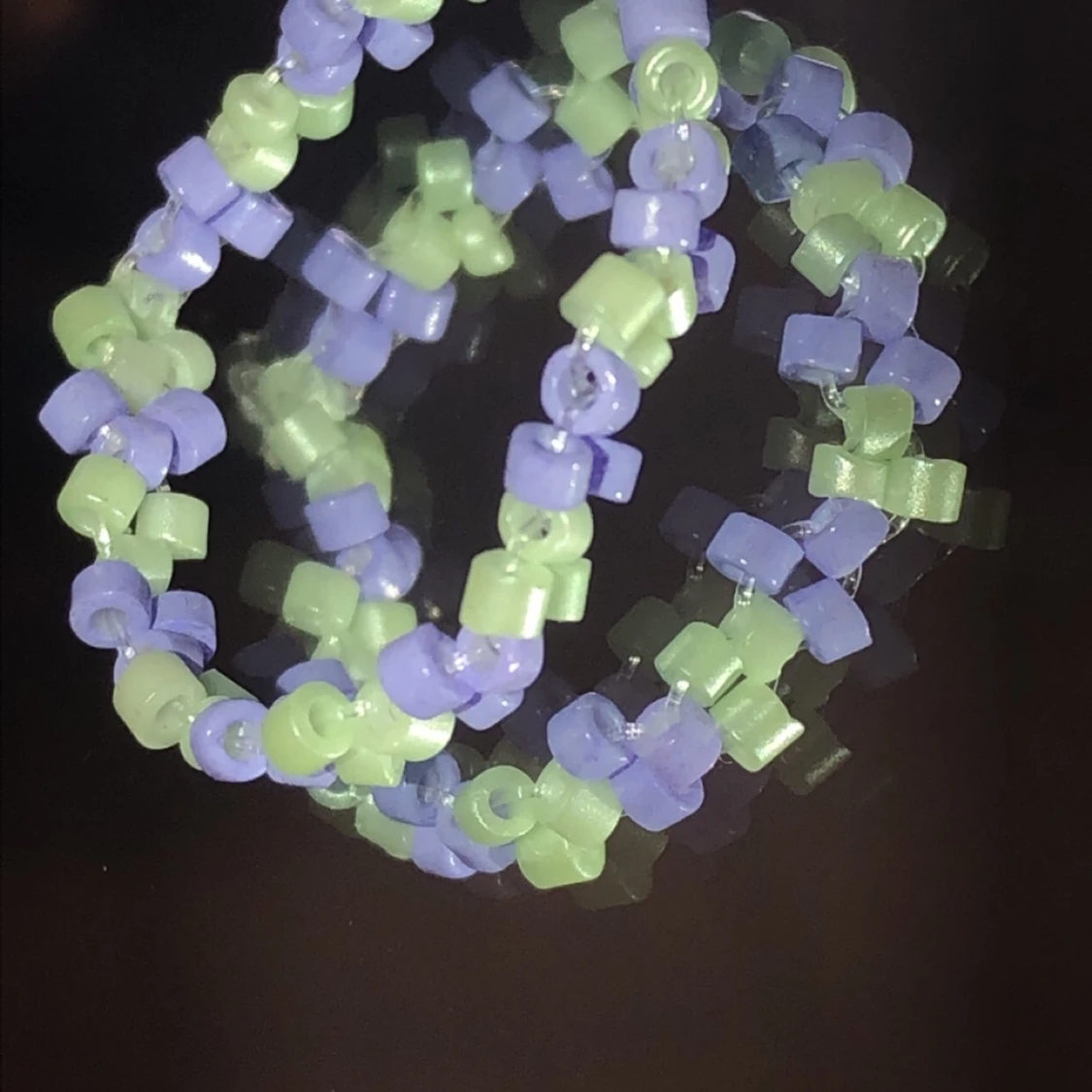 Klöver ring- pastell lila, grön - 90