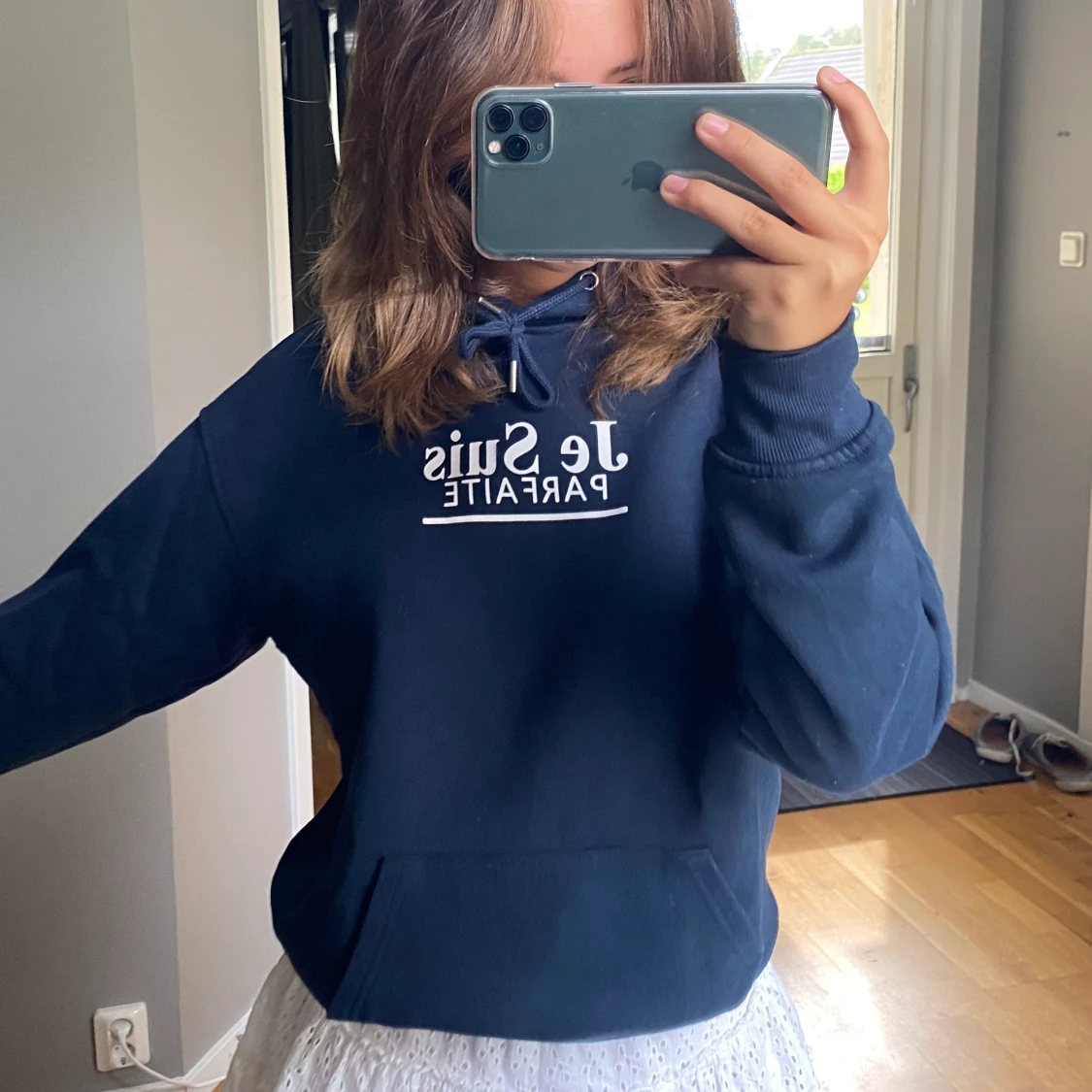 Blå hoddie - 90