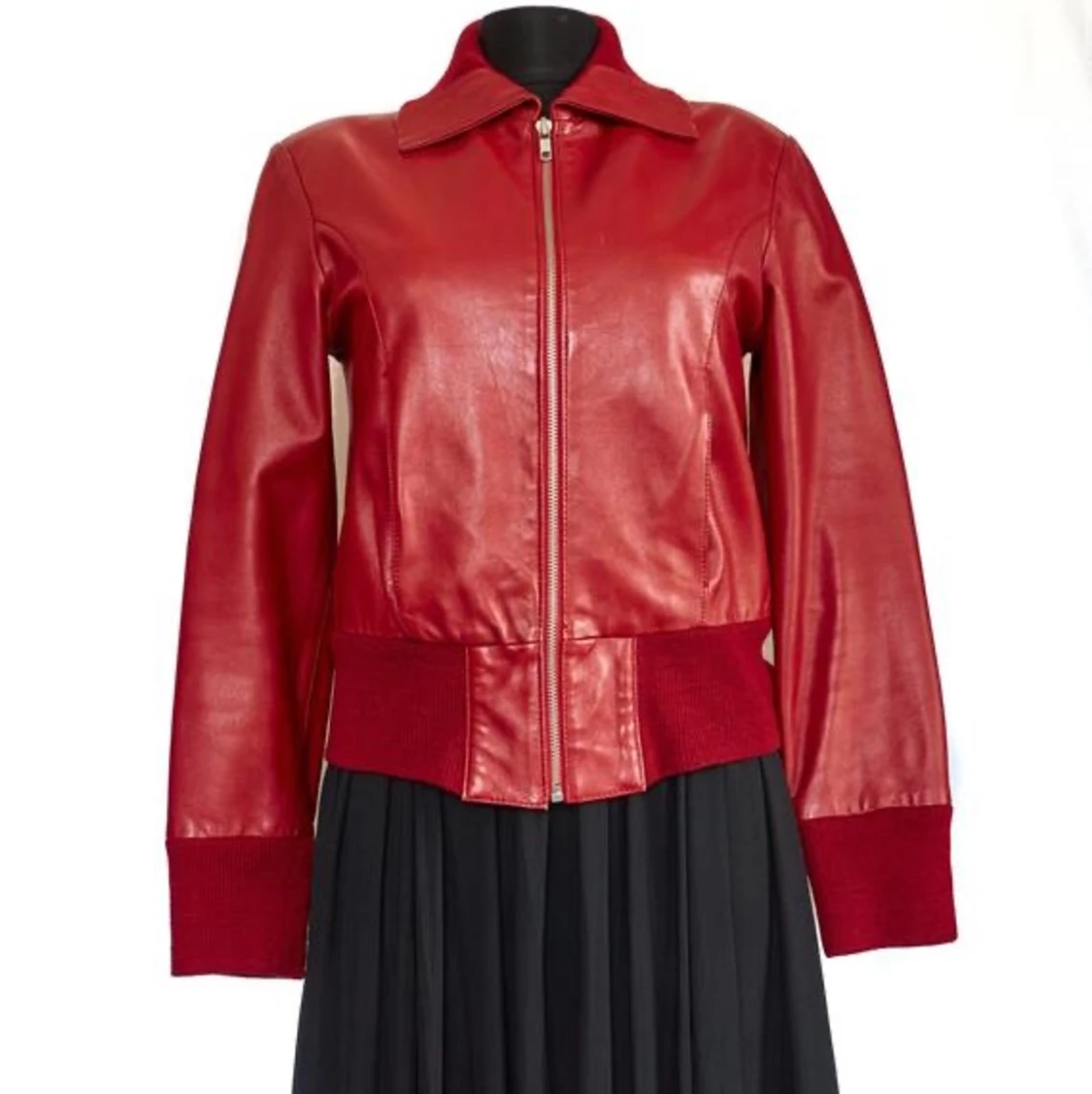 Röd skinnjacka  - 90