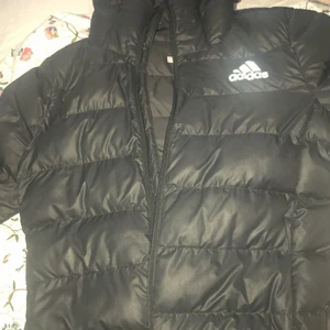 Adidas vinterjacka storlek M - Har haft den i ungefär ett år och den är jätteskön och bra för vintern, jag säljer den eftersom jag har tröttnat på den och köpt en annan jacka. Den köptes för 900 men säljer för 500 och frakt 50. Skriv till mig så kanske jag kan sänka priset:). Den är som ny! Jackan fu kar också för tjejer och killar.