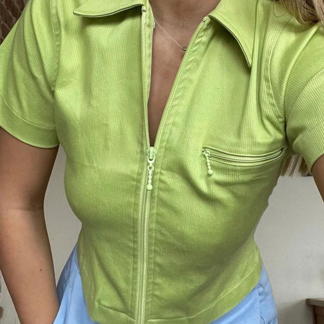 Limegrön vintage polo