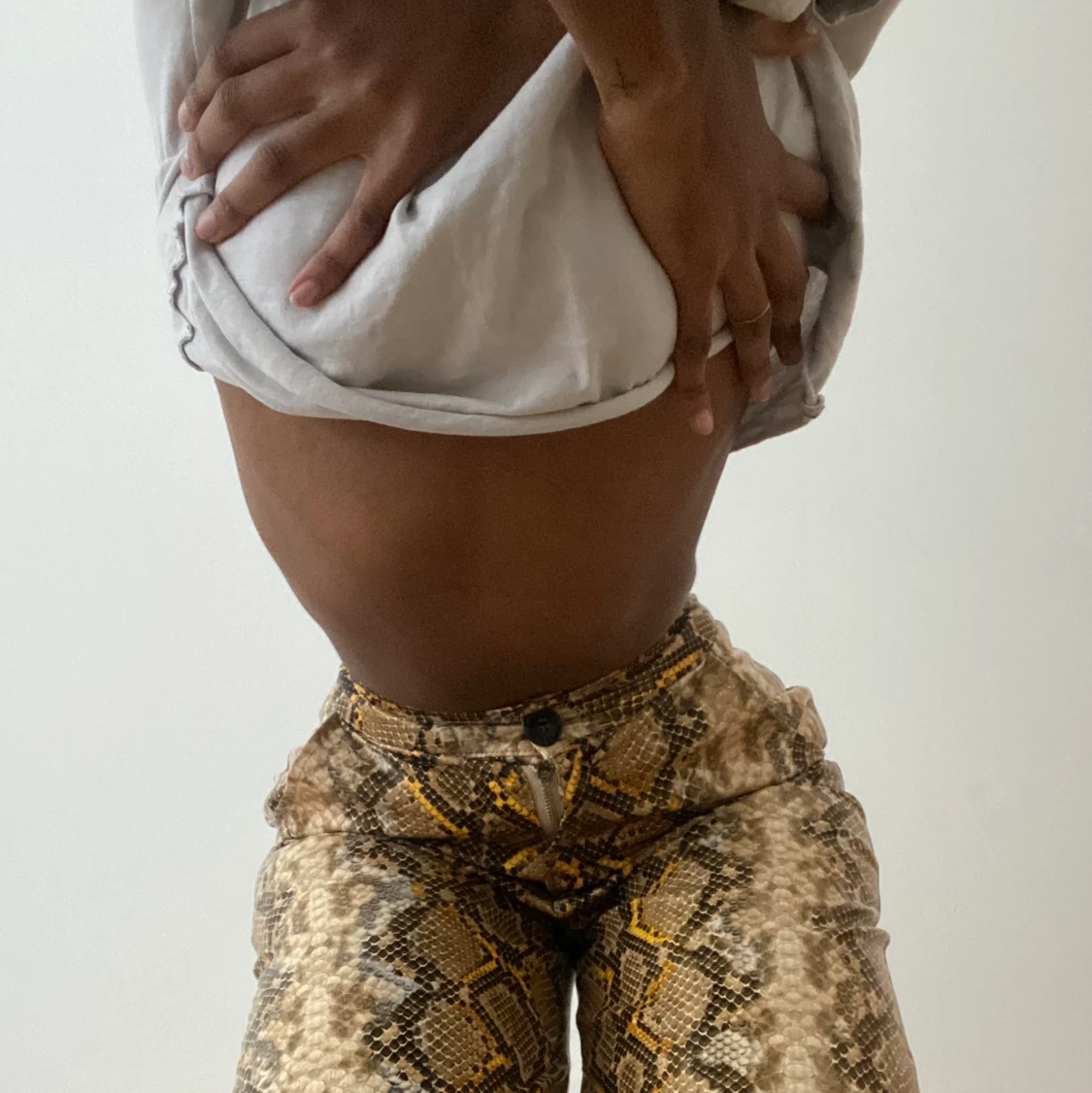 Faux Snake/Croc Skin Trousers