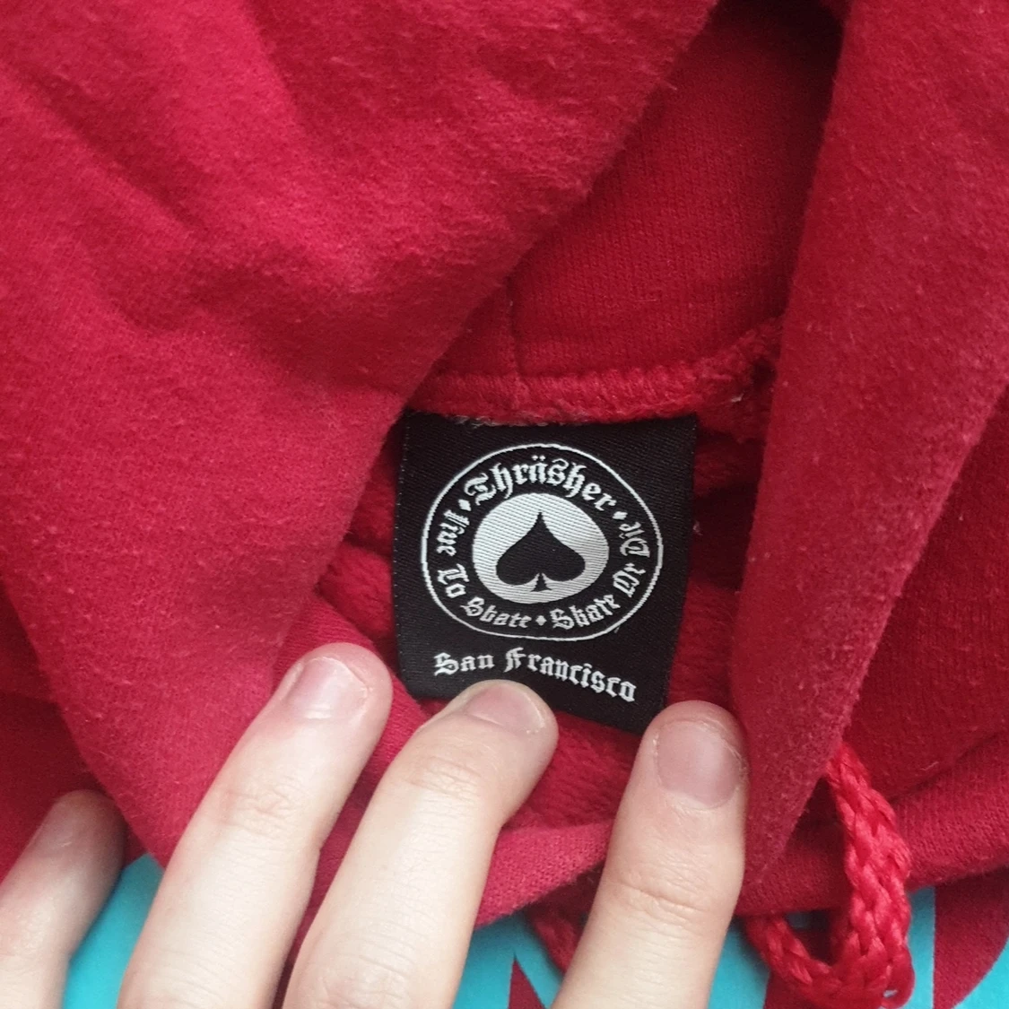 Röd thrasher hoodie  - 90