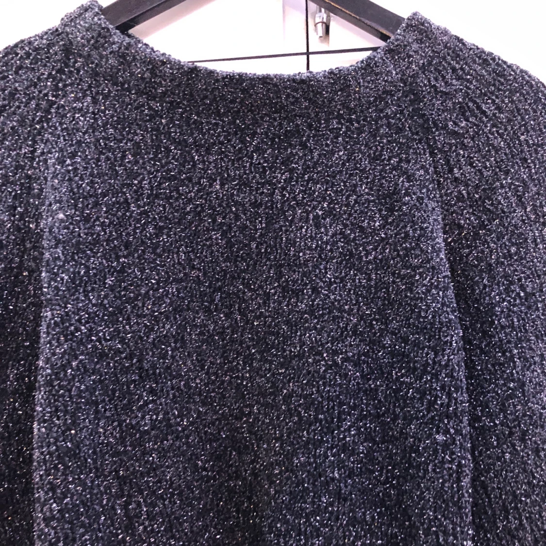 Grå glitter stickad tröja  - 91