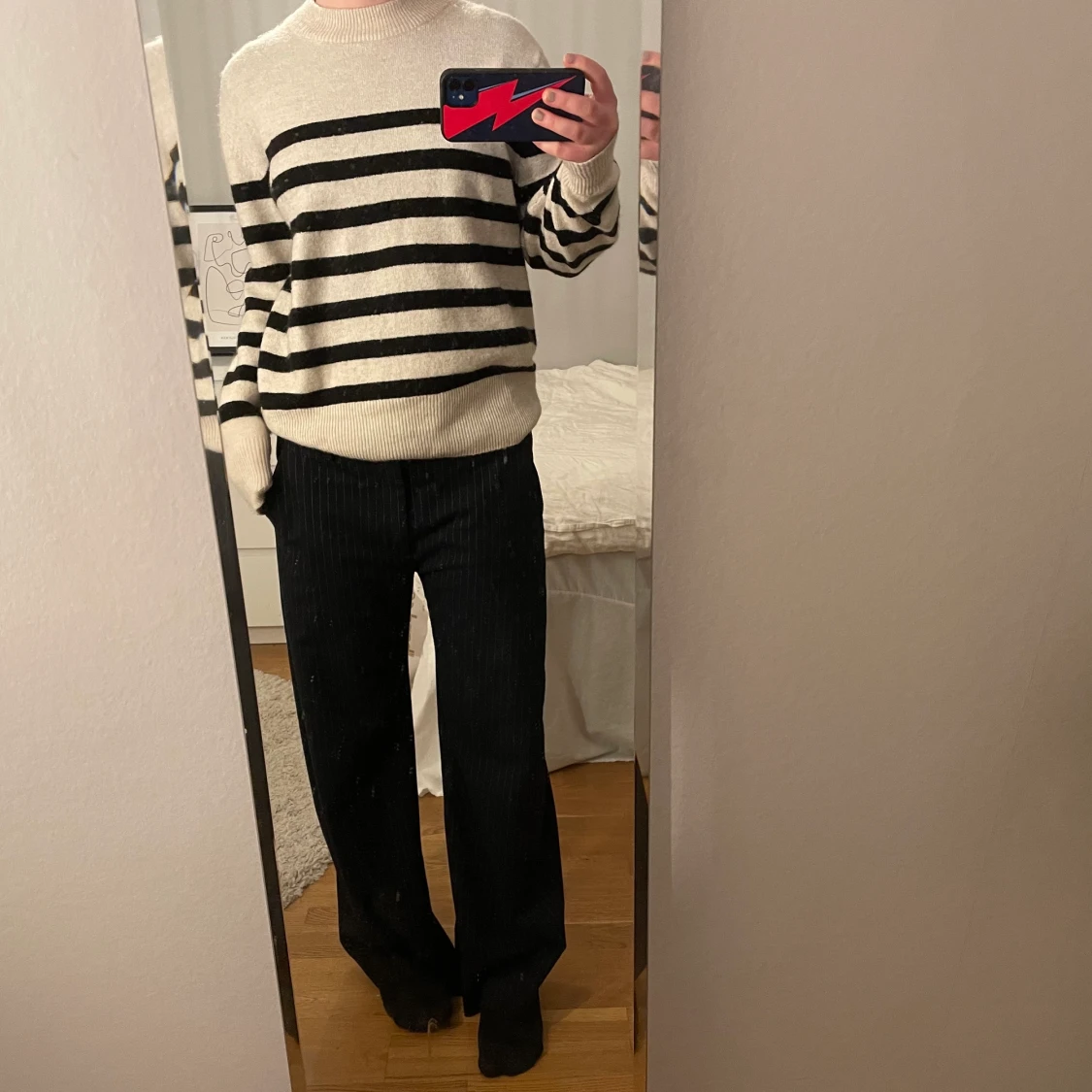 Randig stickad tröja