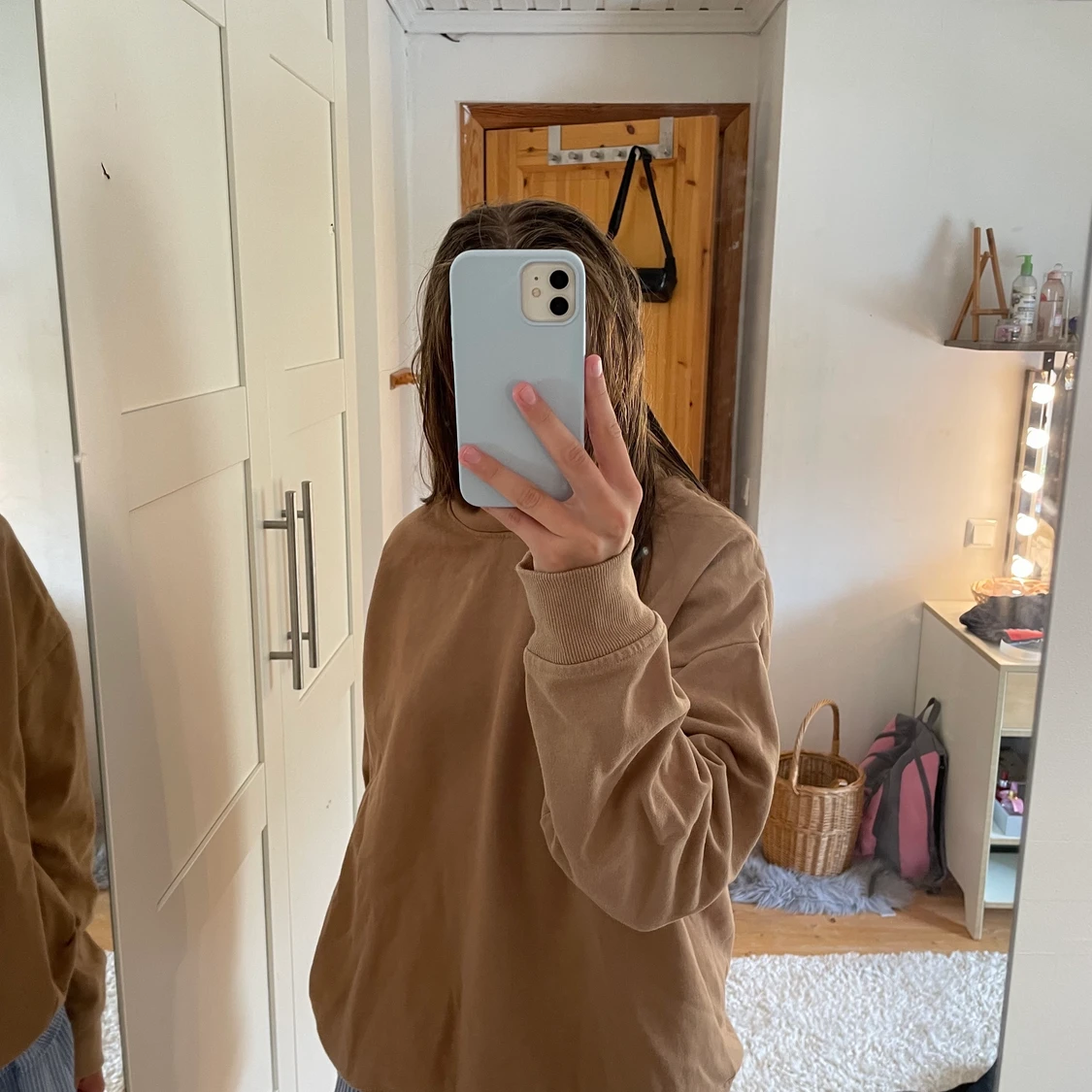 Beige/brun STOR HOODIE