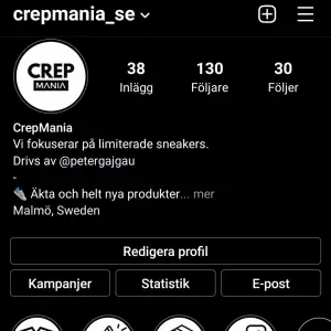 Tjena! Säljer massa olika modeller av Jordans och Nike Dunks. In och följ oss på instagram @crepmania_se. Säg att du kommer från Plick så får du 100 kr rabatt på din första beställning 👟 OBS! Måste följa oss för att erbjudandet ska gälla. 