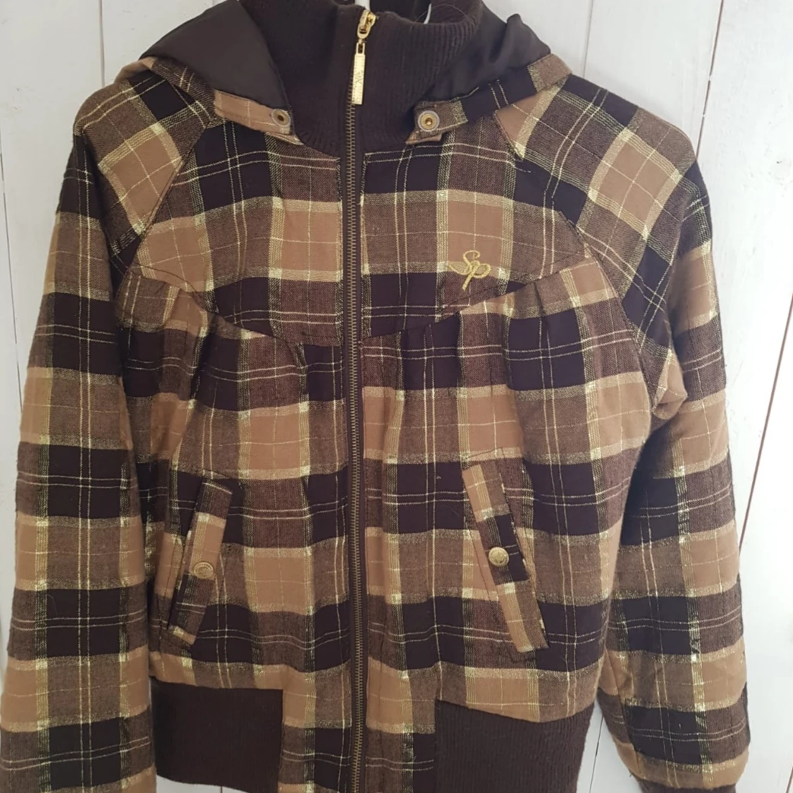 Rutig brun jacka - 90