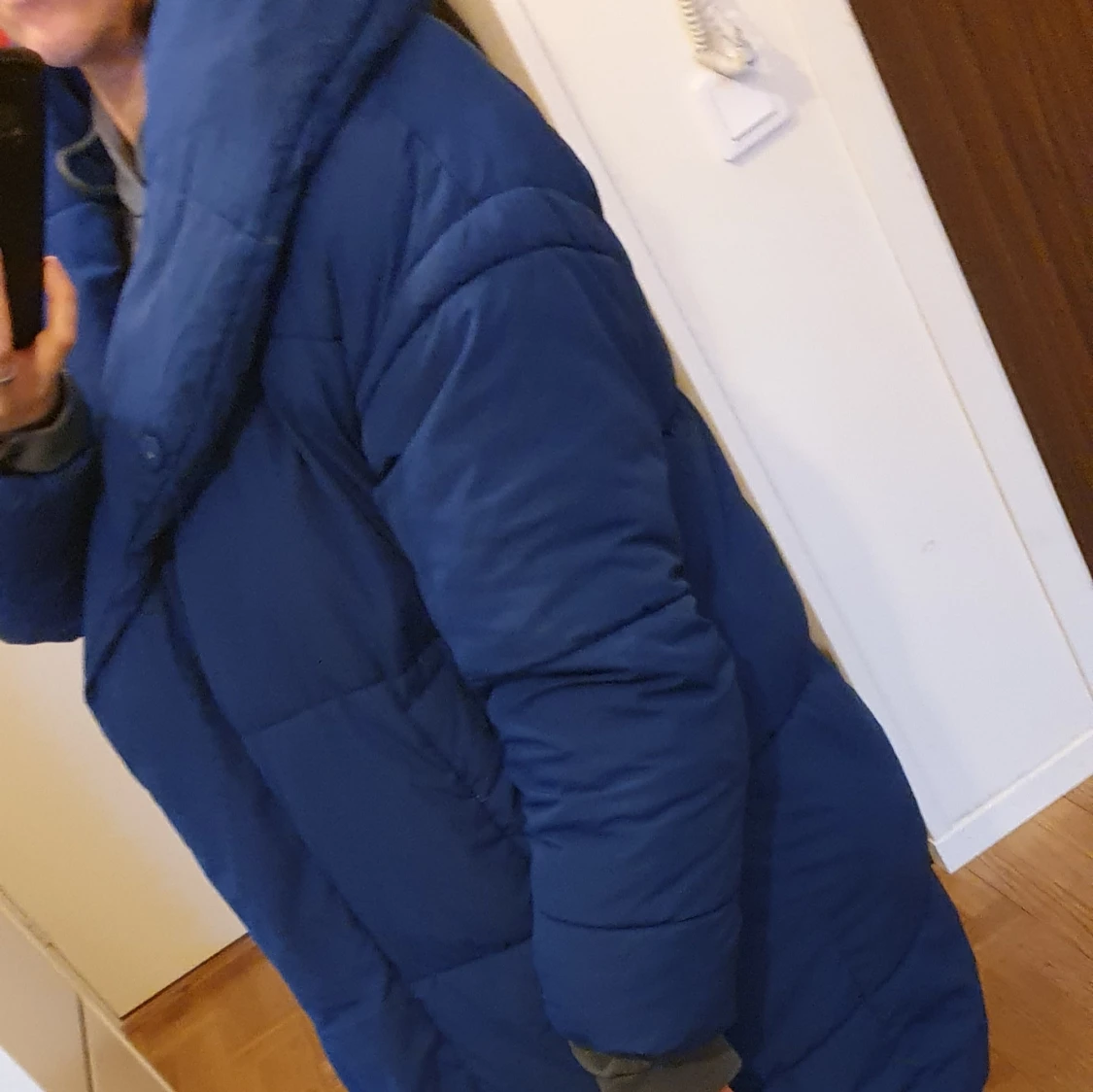 Blå puffer jacket jacka hm oversize modell 36 - 90