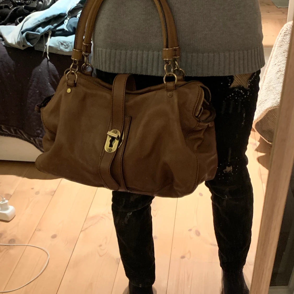 Brun Burberry väska i läder - 91