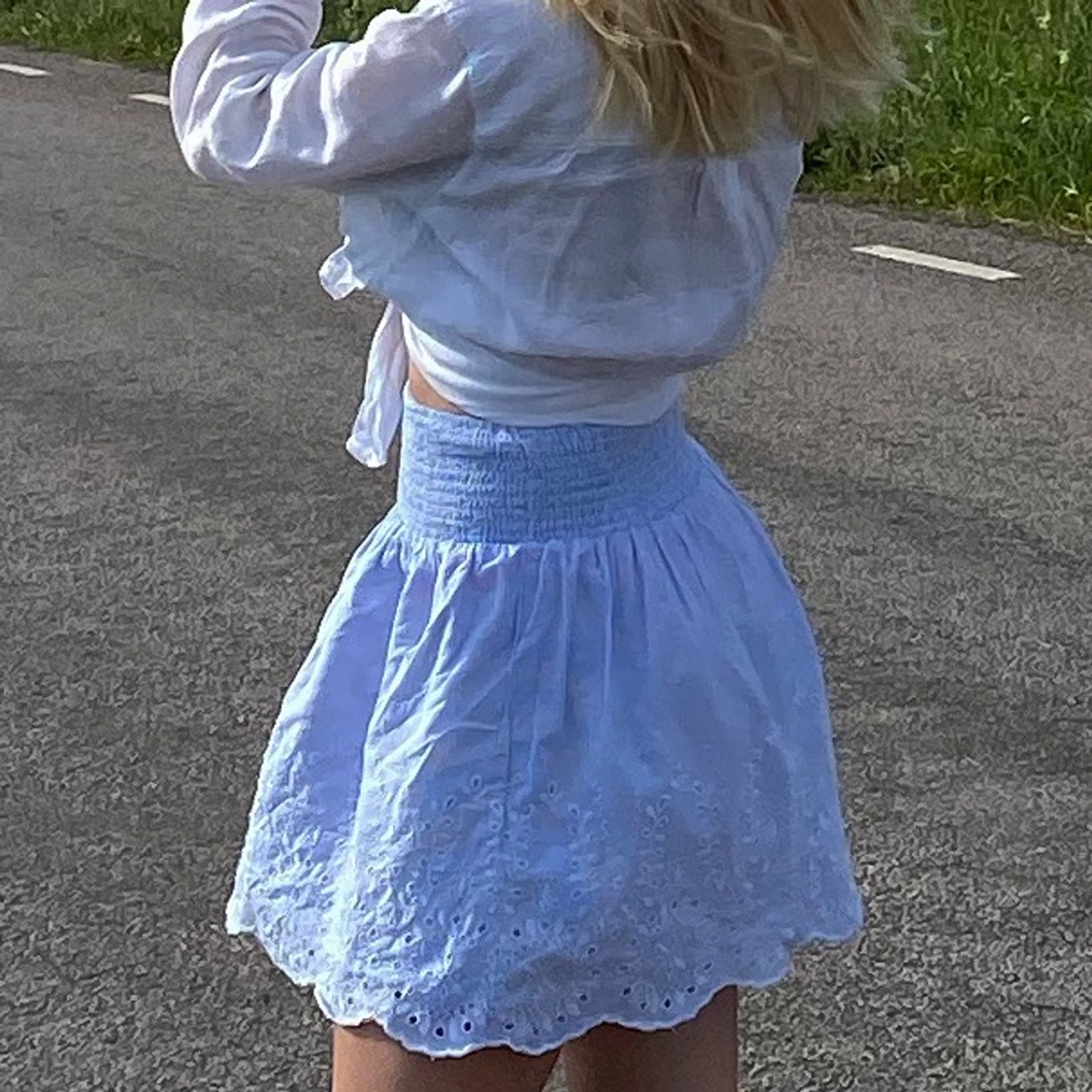  blå/randig kjol  - 90