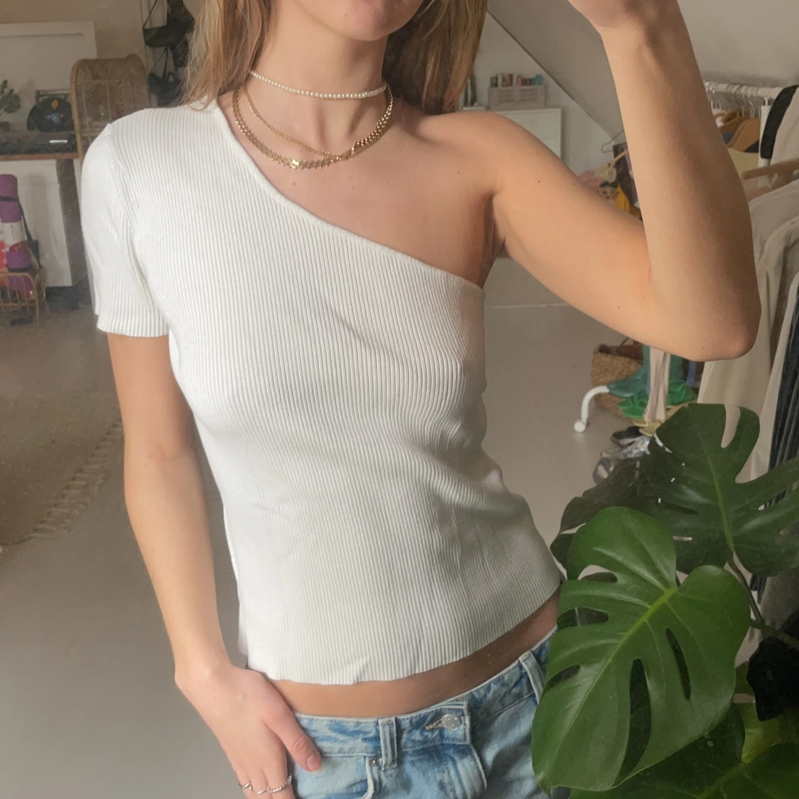 Oneshoulder topp  - 90