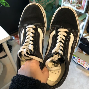 Vans platform skor - Vans platform skor i bra skick! Den har en vit akrylfärg fläck vid sidan av en av skorna men annars är den helt felfri! Storleken är 36,5 men passar mig som har storlek 37!