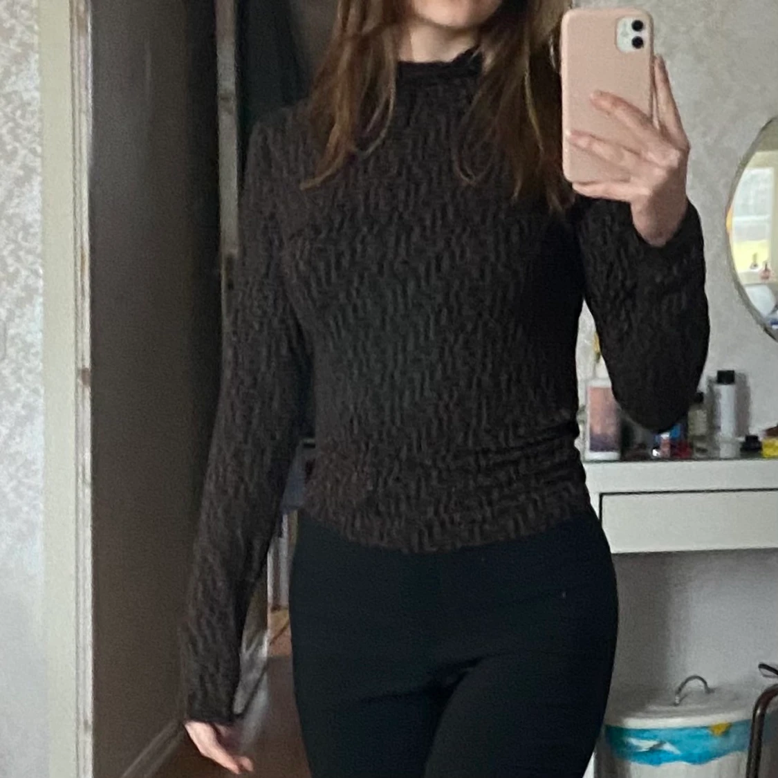 Brun svart polotröja - 90