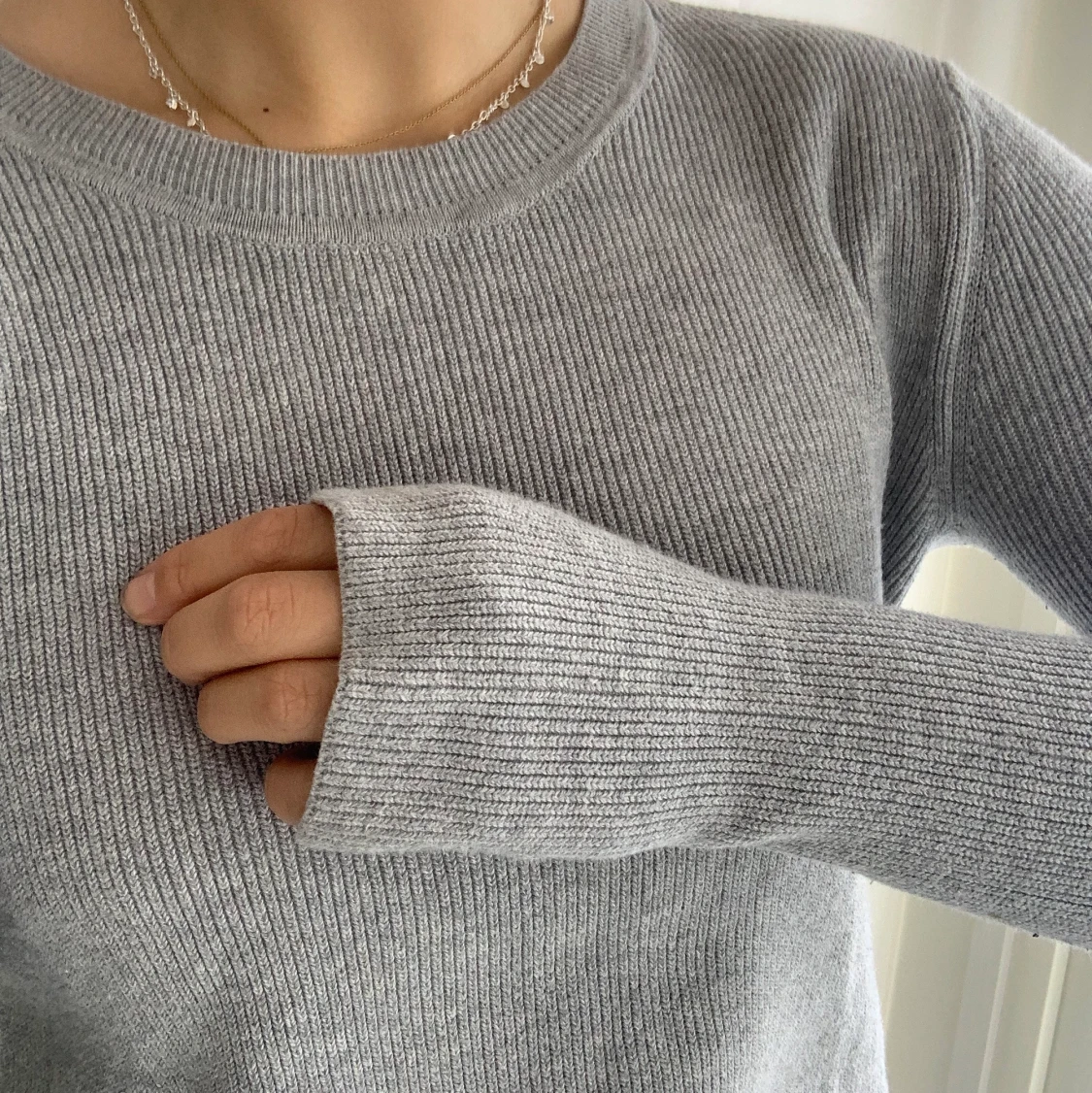 Grå stickad tröja från Carin Wester  - 90