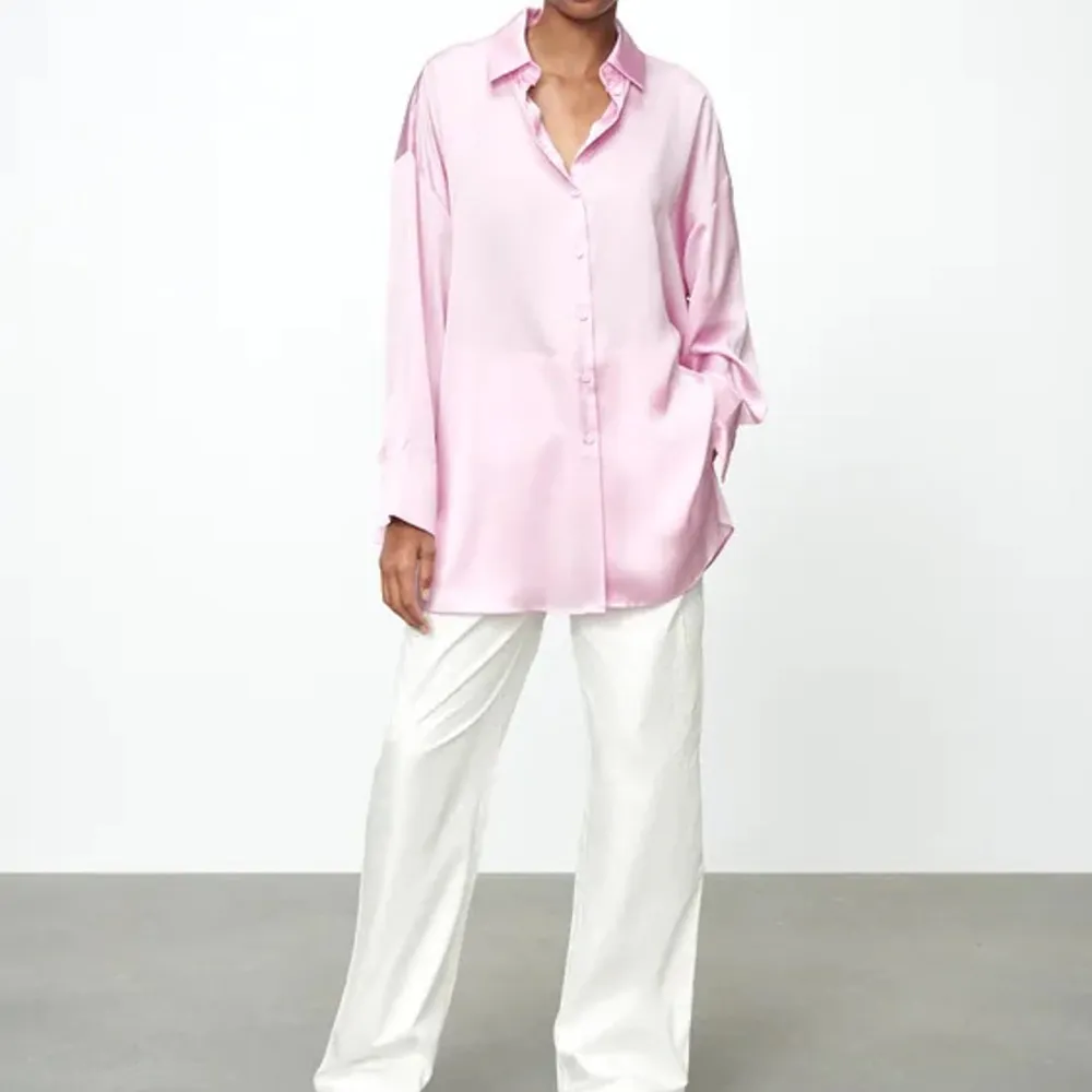 ”Glättad” skjorta/blus från Zara! Använd ett fåtal gånger 🥰 Färgen är mer lik bild 1 . Blusar.