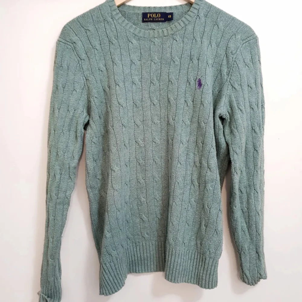 Mintgrön långärmad Ralph Lauren tröja i storlek XS (dam). . Tröjor & Koftor.