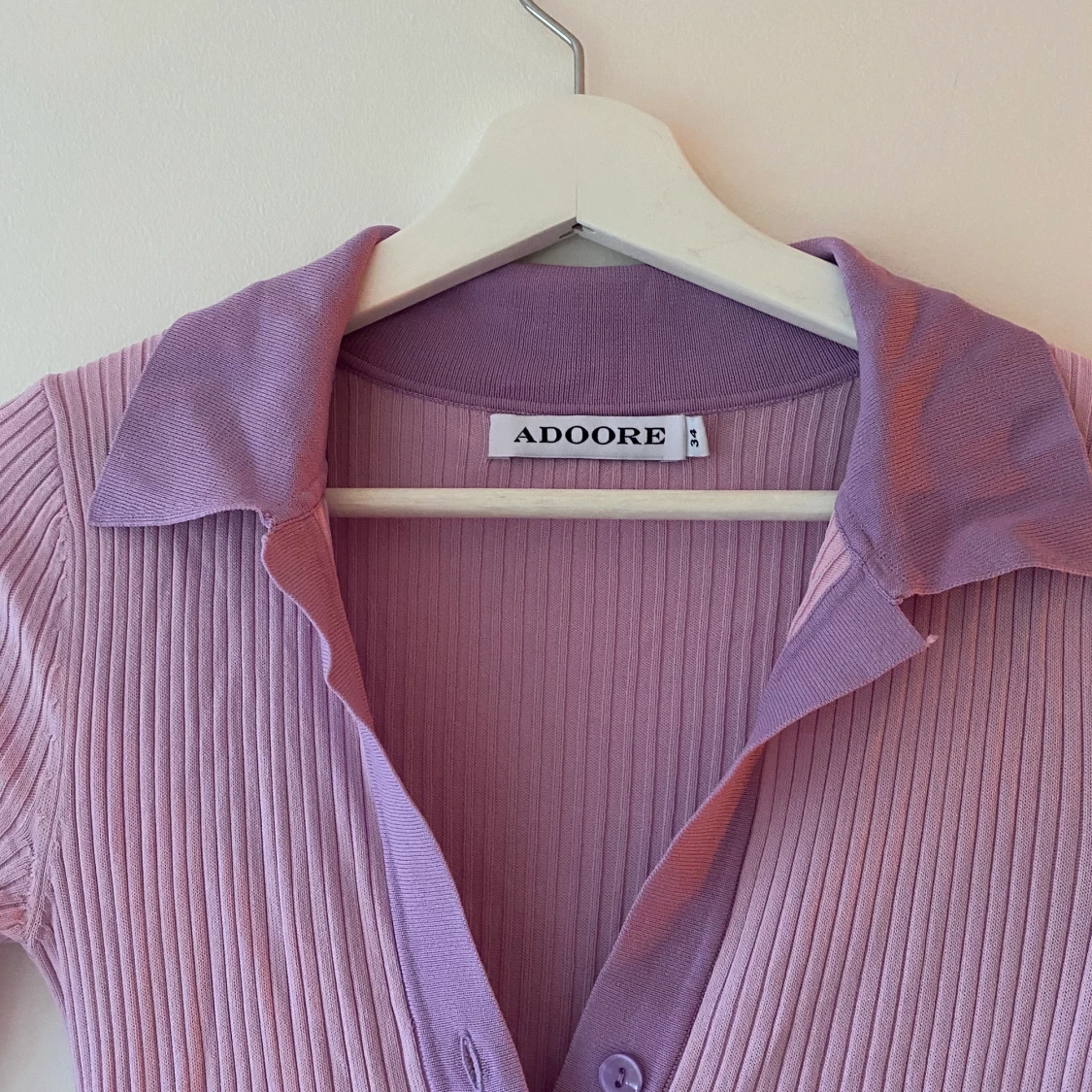 Adoore Collar Knitted Dress Lila - 91