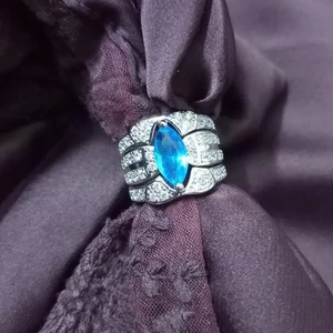 Sterling silver 925 ring  - Silver stone ring size 8