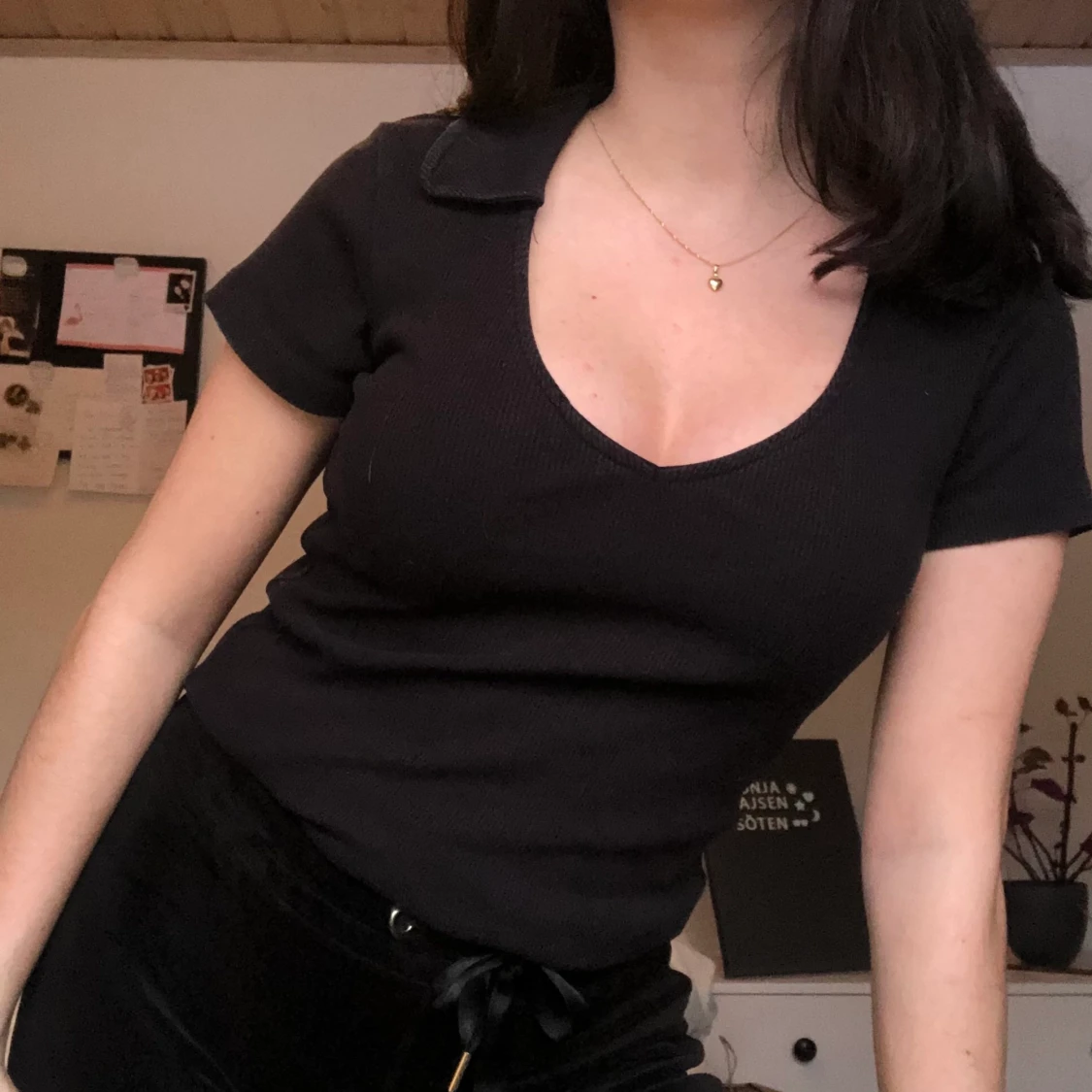 Svart tröja med krage xs