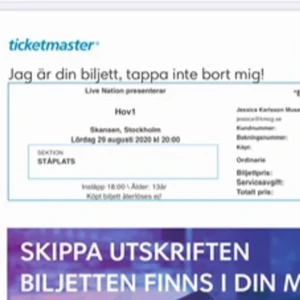 Hov1 biljetter - Säljer två hov1 biljetter, en för 700kr, två för 1200kr 💖 Första till kvarn. Bildbevis kommer via swishen