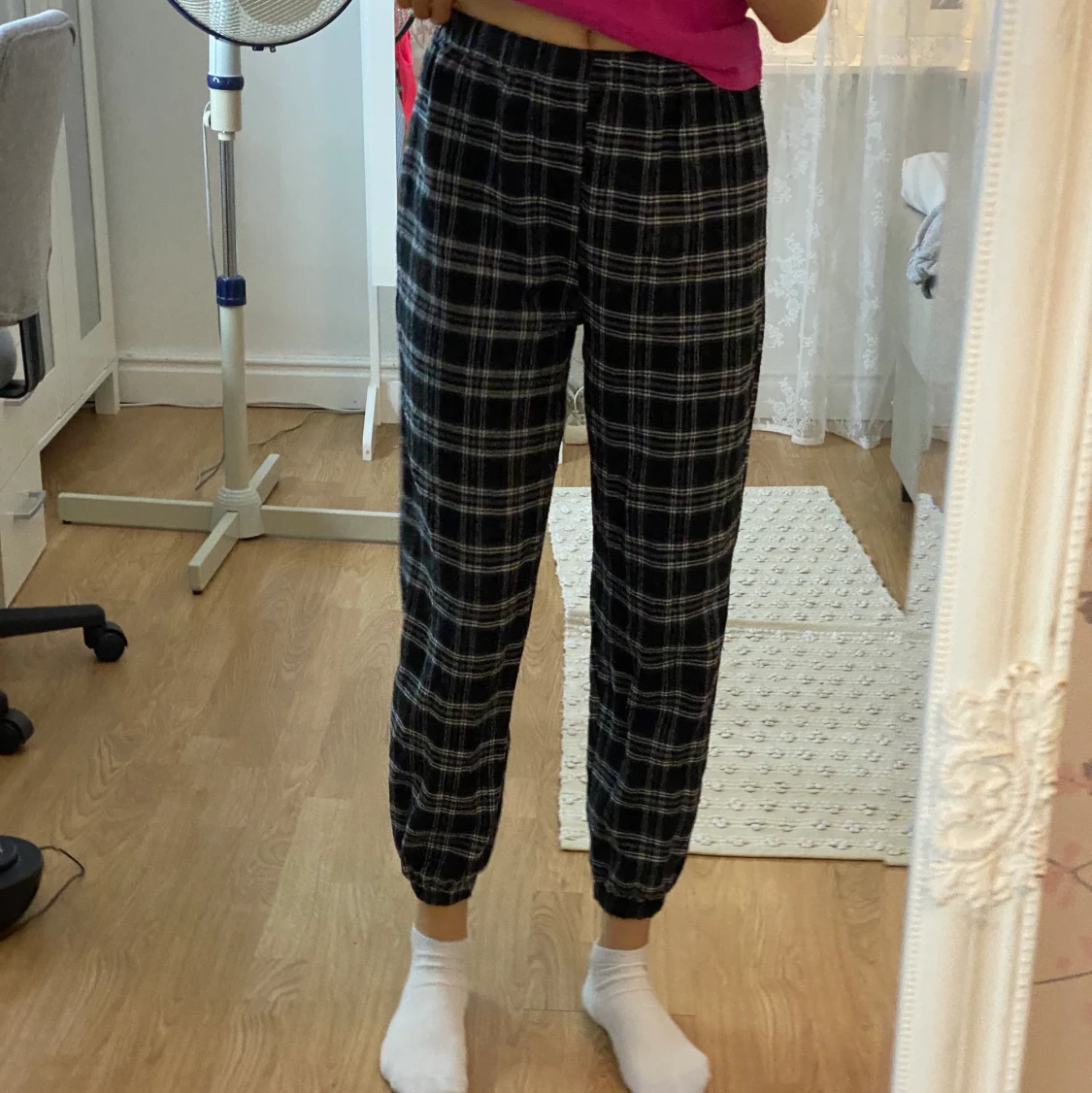 Svart/vita randiga pyjamasbyxor 