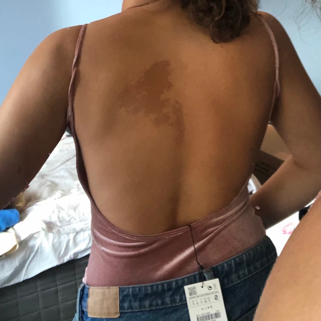 Rosa velour body från Zara - 90