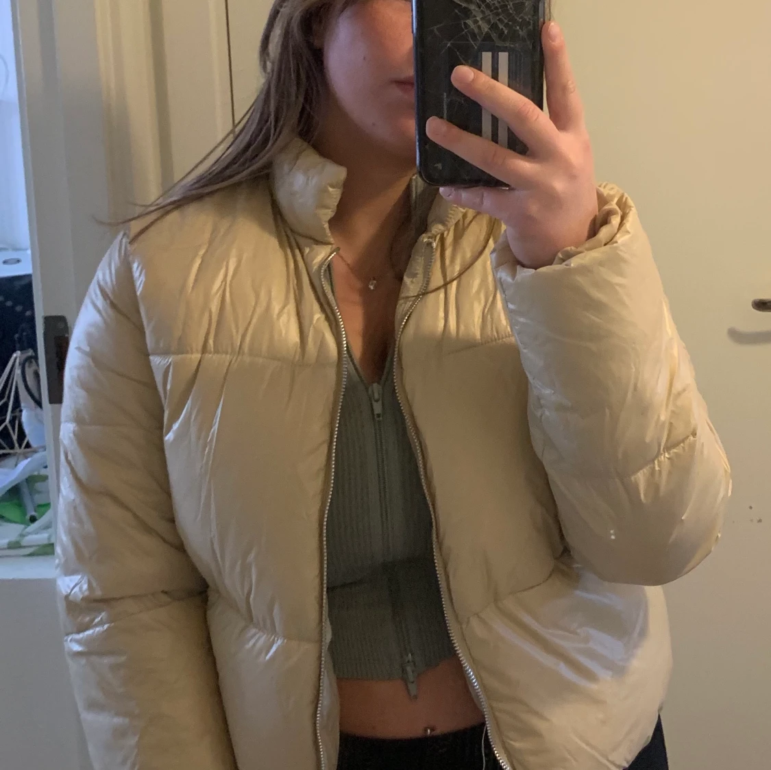 Pufferjacka beige NAKD - 91