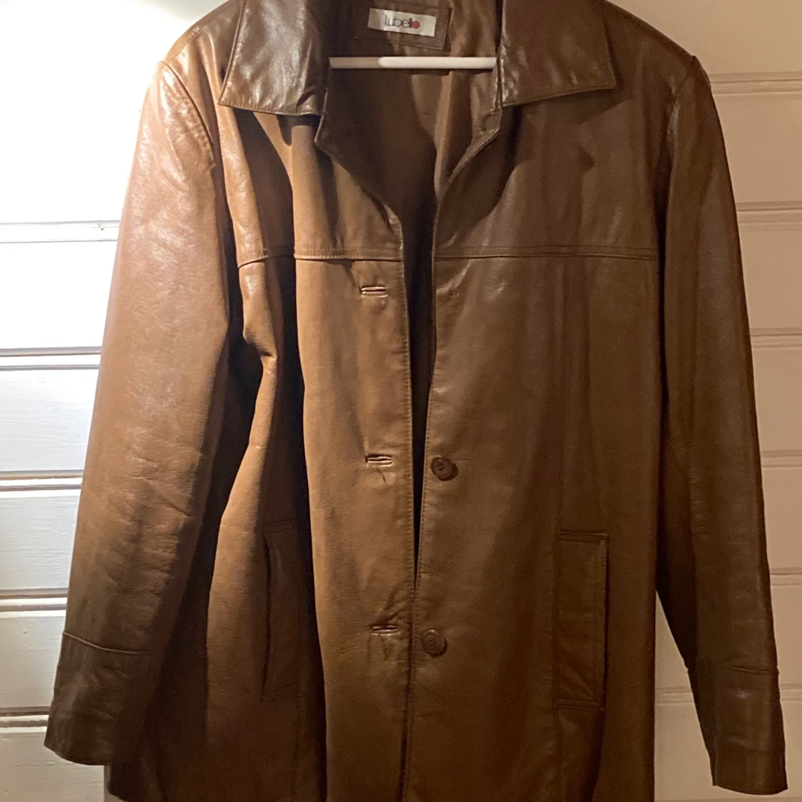 Brun läderjacka  - 90