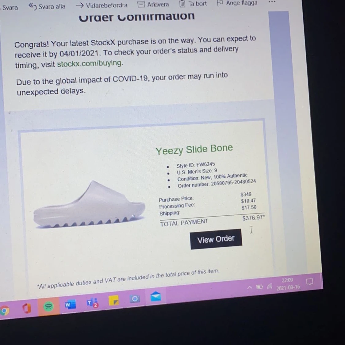 Yeezy Slide Bone - 90