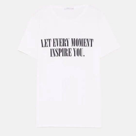 En jätte gullig t-shirt med citat  på från Zara! Storlek: L          Oanvänd t-shirt💕. . T-shirts.