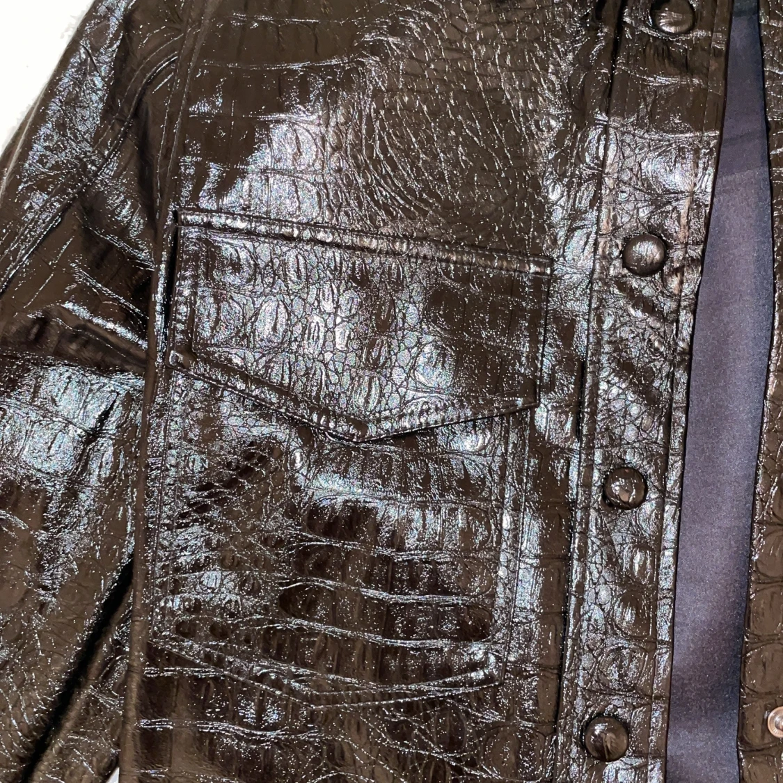 Svart läder skjorta  - 90