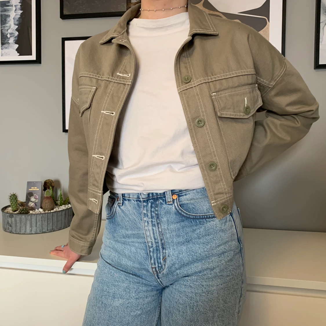 Grön jeansjacka  - 90