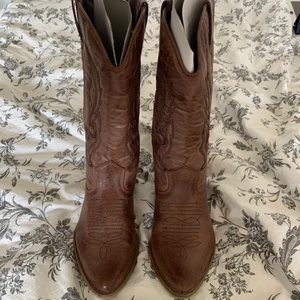 Cowboy boots - Supersnygga bruna cowboy boots från american eagle i storlek 37. Säljes då de tyvärr är för små för mig. Använda en gång
