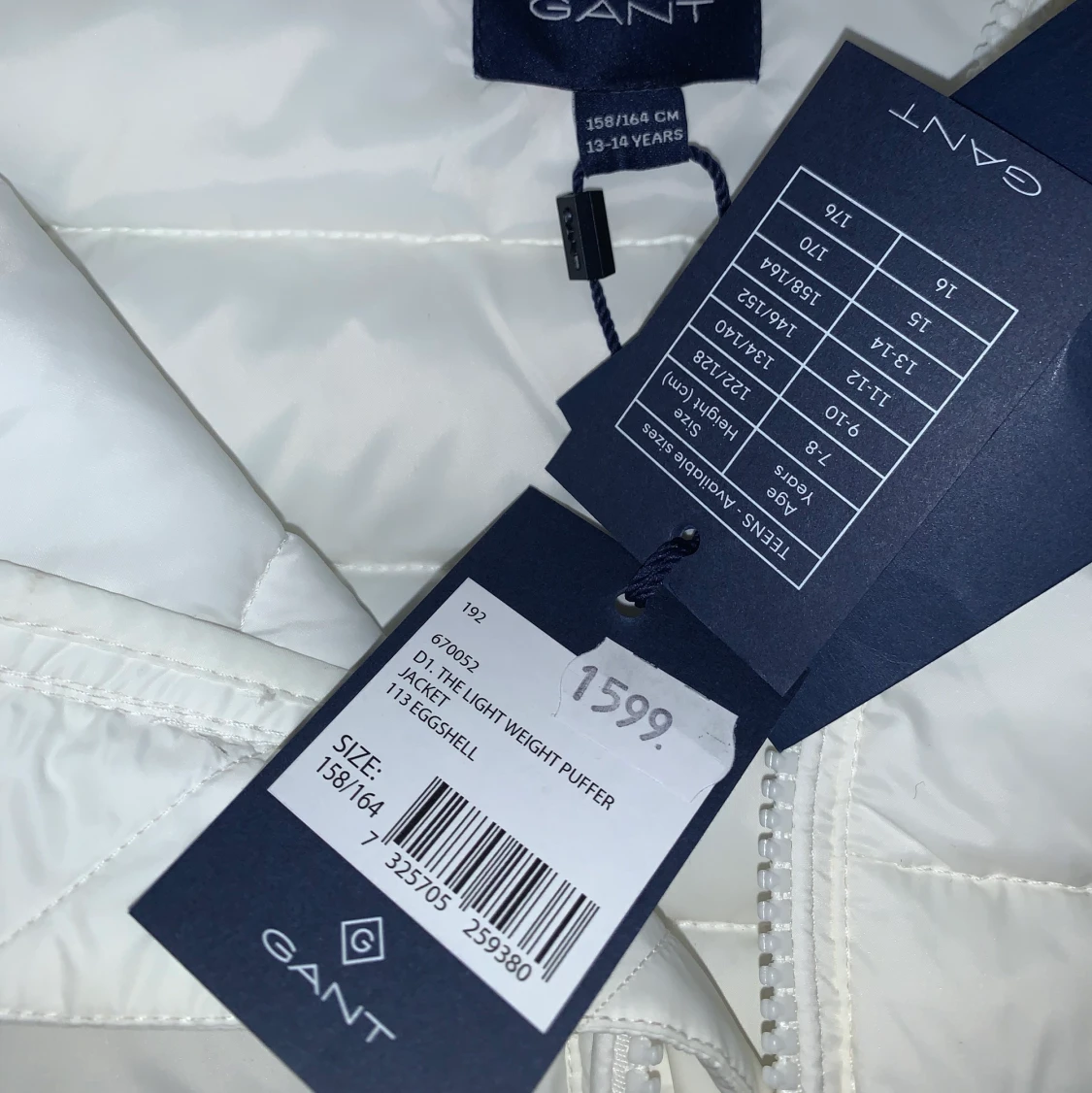 Vit Gant Jacka, Stk 158-164 (XS - S) - 90