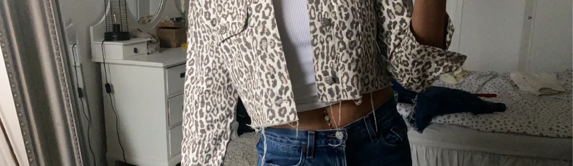 croppad jeansjacka  - 90