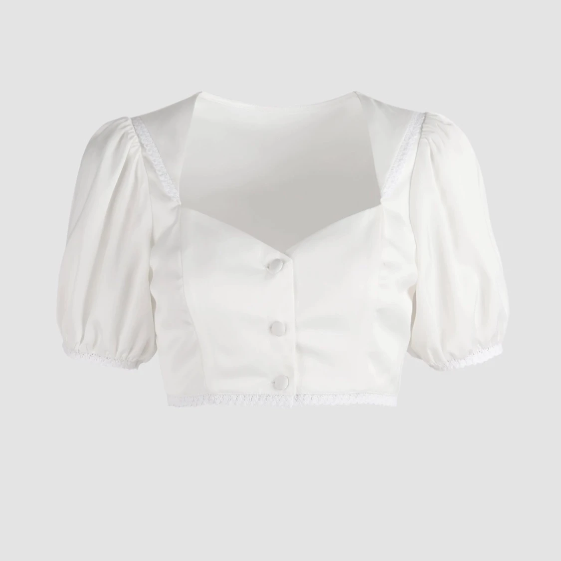 Vit topp ballongärm 