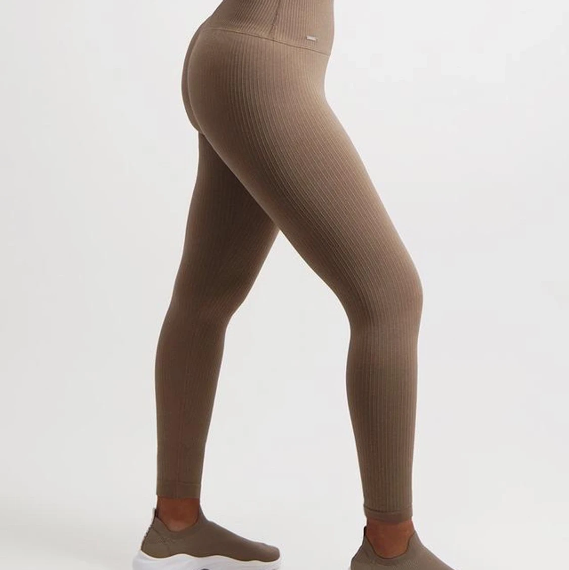 Aimn ribbed seamless tights Espresso M - 90
