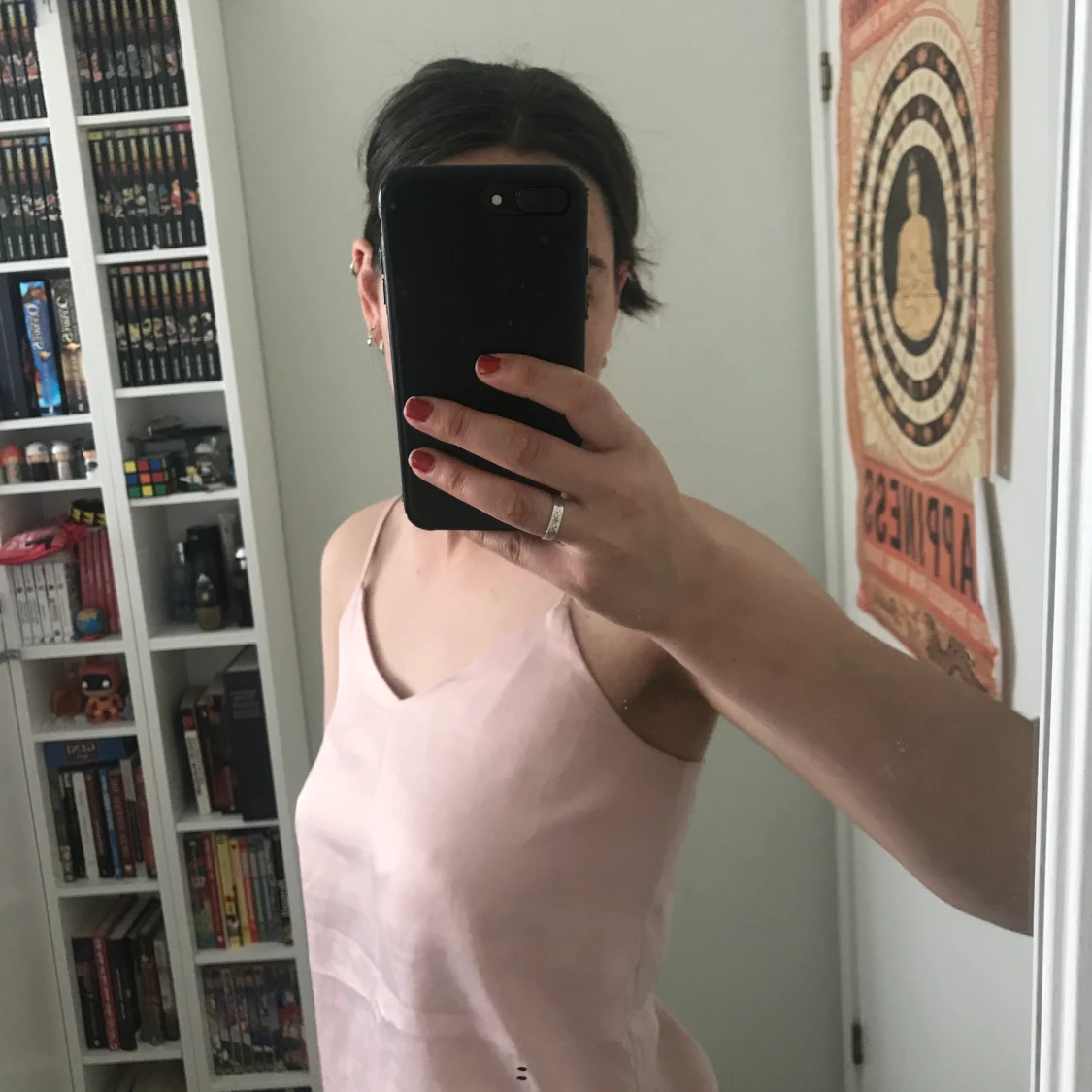 Rosa linne med spaghetti-straps  - 90