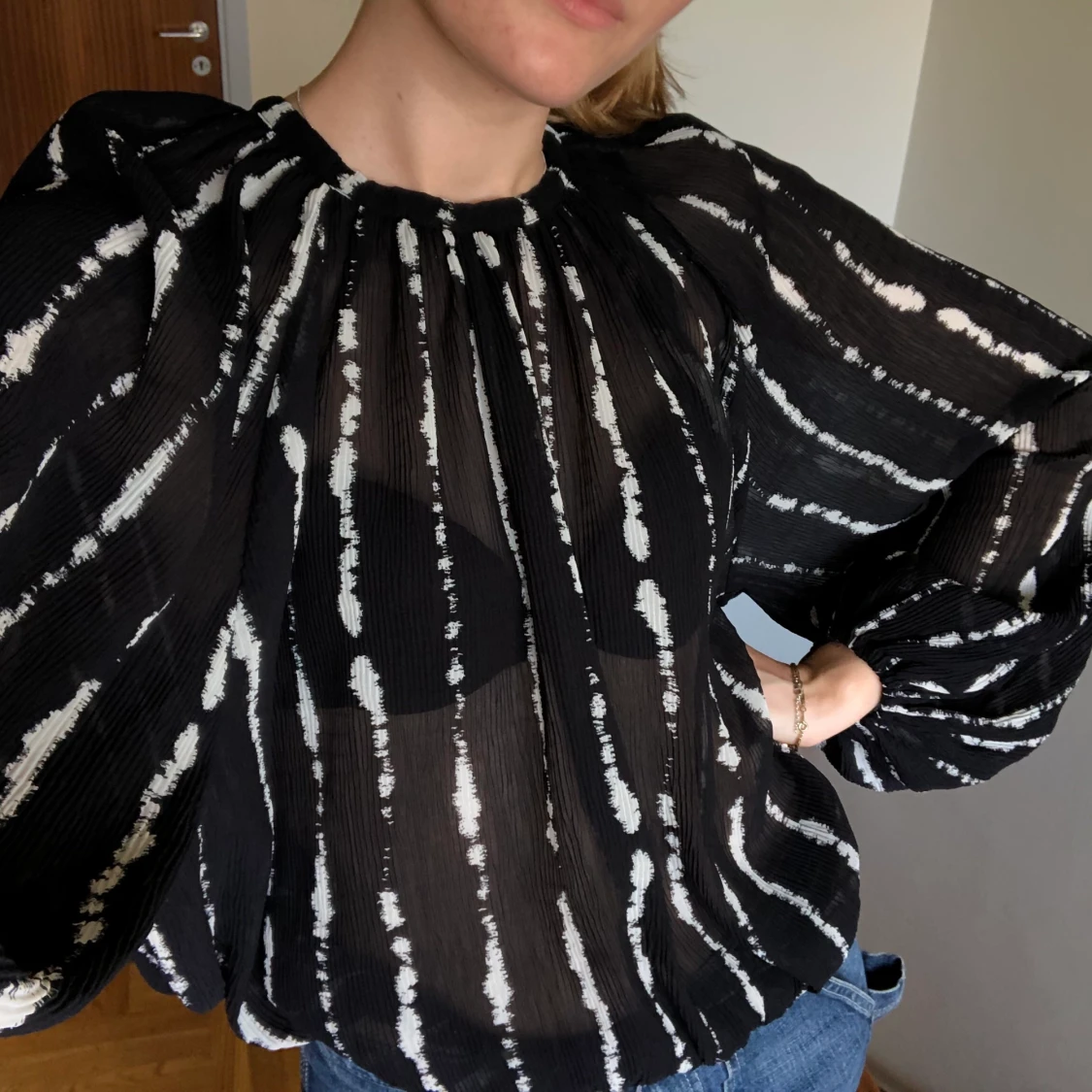 Svart och vitrandig Ballongblus! - 90