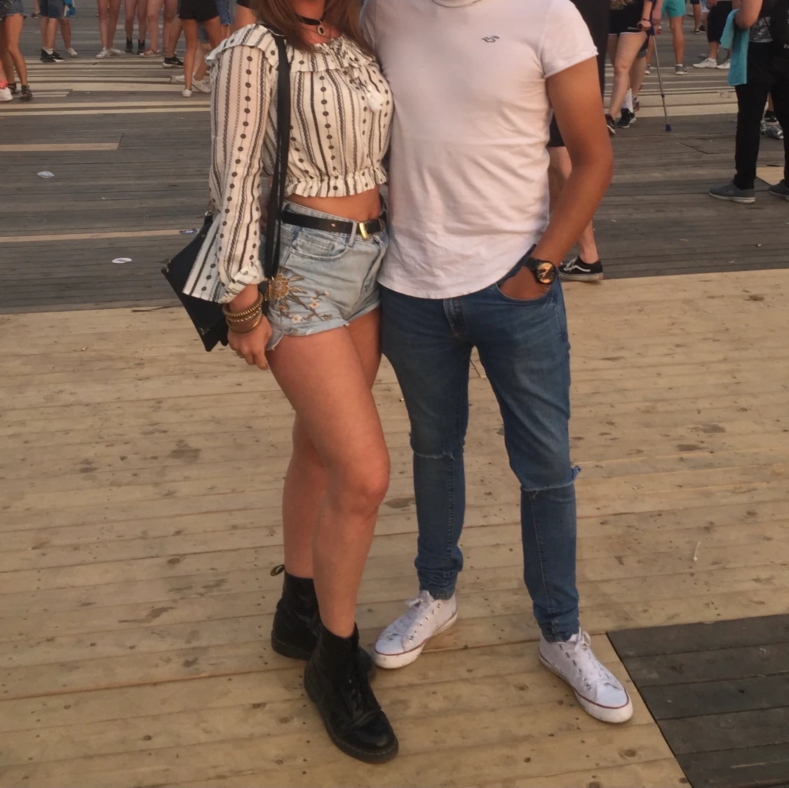 Festival shoulder off top black/white - 91