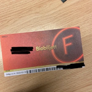 Biobiljett och biomeny - 3st biobiljetter 100kr/st