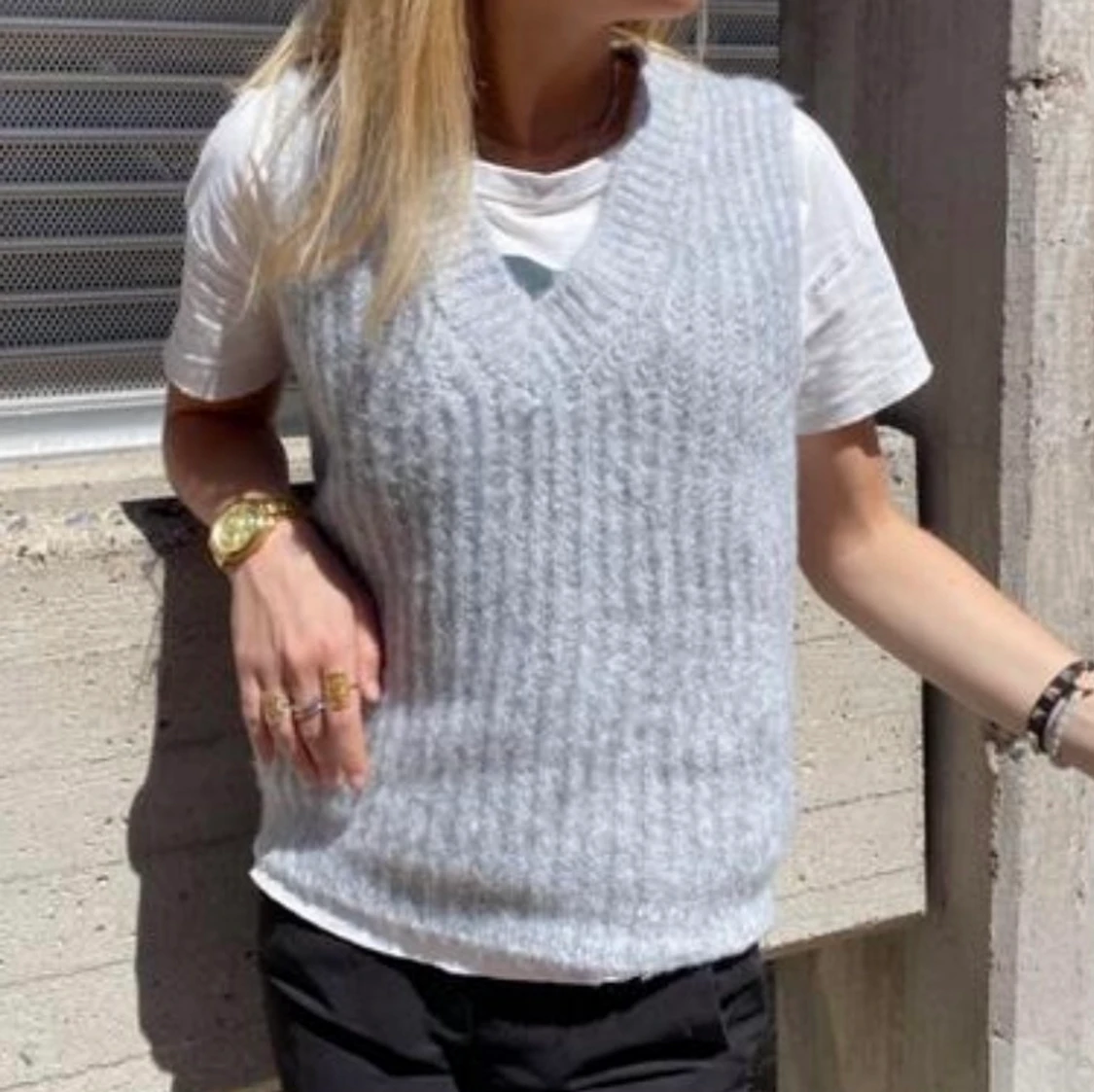 vit stickad väst - 90