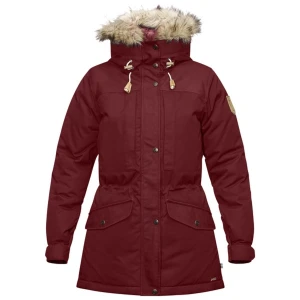 Fjällräven Singi down jacket XS - Varm och funktionell dunjacka från Fjällräven. Använd under en vinter och därefter tvättad enligt tvättråd. Rörlig och rymlig. Fin vinröd färg med avtagbar syntetpälskant, inner och ytterfickor. Hel och i gott skick.  Nypris 6400. 