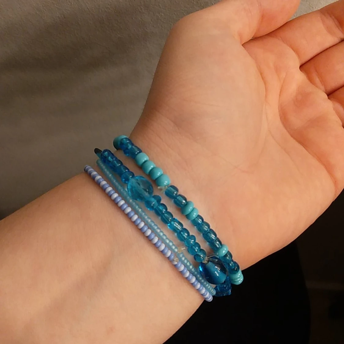 Blåa beads armband  - 90