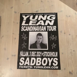 Yung lean Scandinavian tour affisch - Yung lean affischer till hans skandinaviska tour som kommer snart!, nedplockade från söder det var helt tomt efter första dagen de blev uppsatta har några stycken som varierar i skick pris mellan 250kr-350kr 