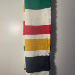 Iconic Canadian Hudson’s Bay Company (HBC) wool-blend scarf. Very long.