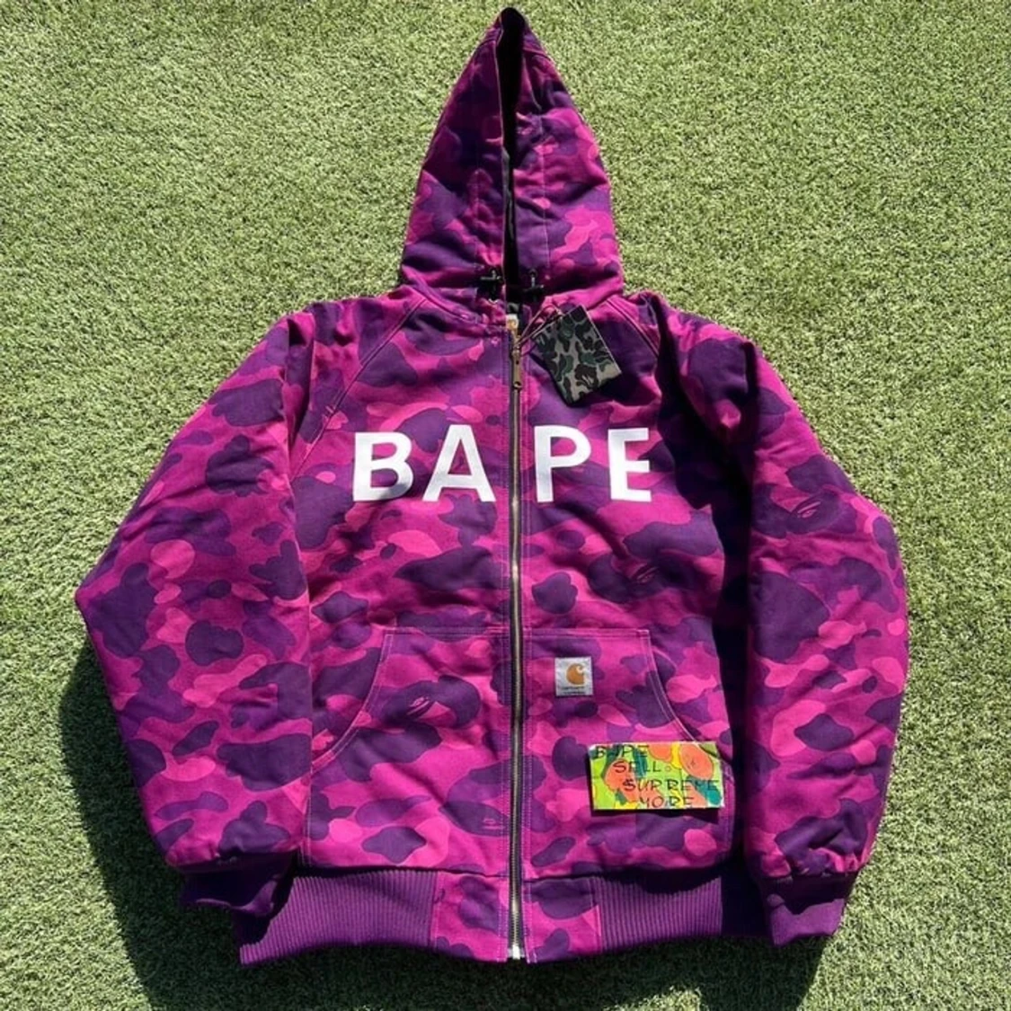 BAPE carhartt jacket purple camo 