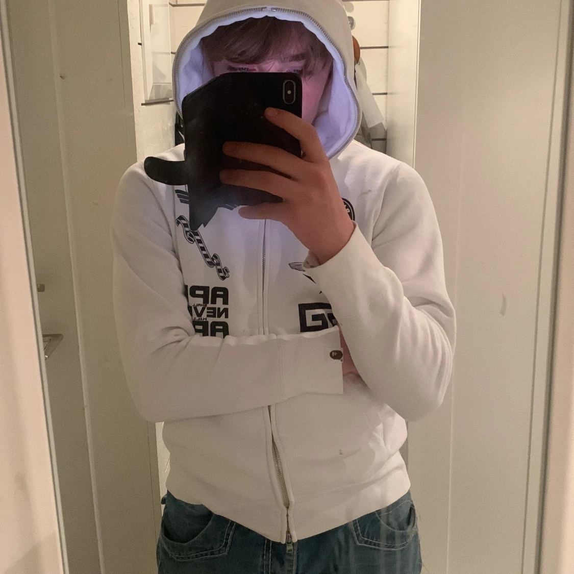 Bape Full zip hoodie vit - 91